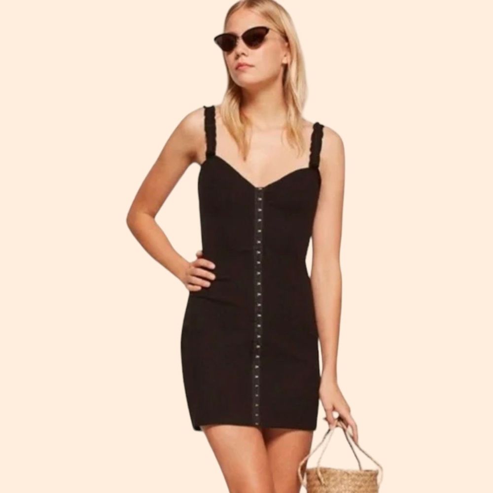 Reformation Mandeville Black Dress